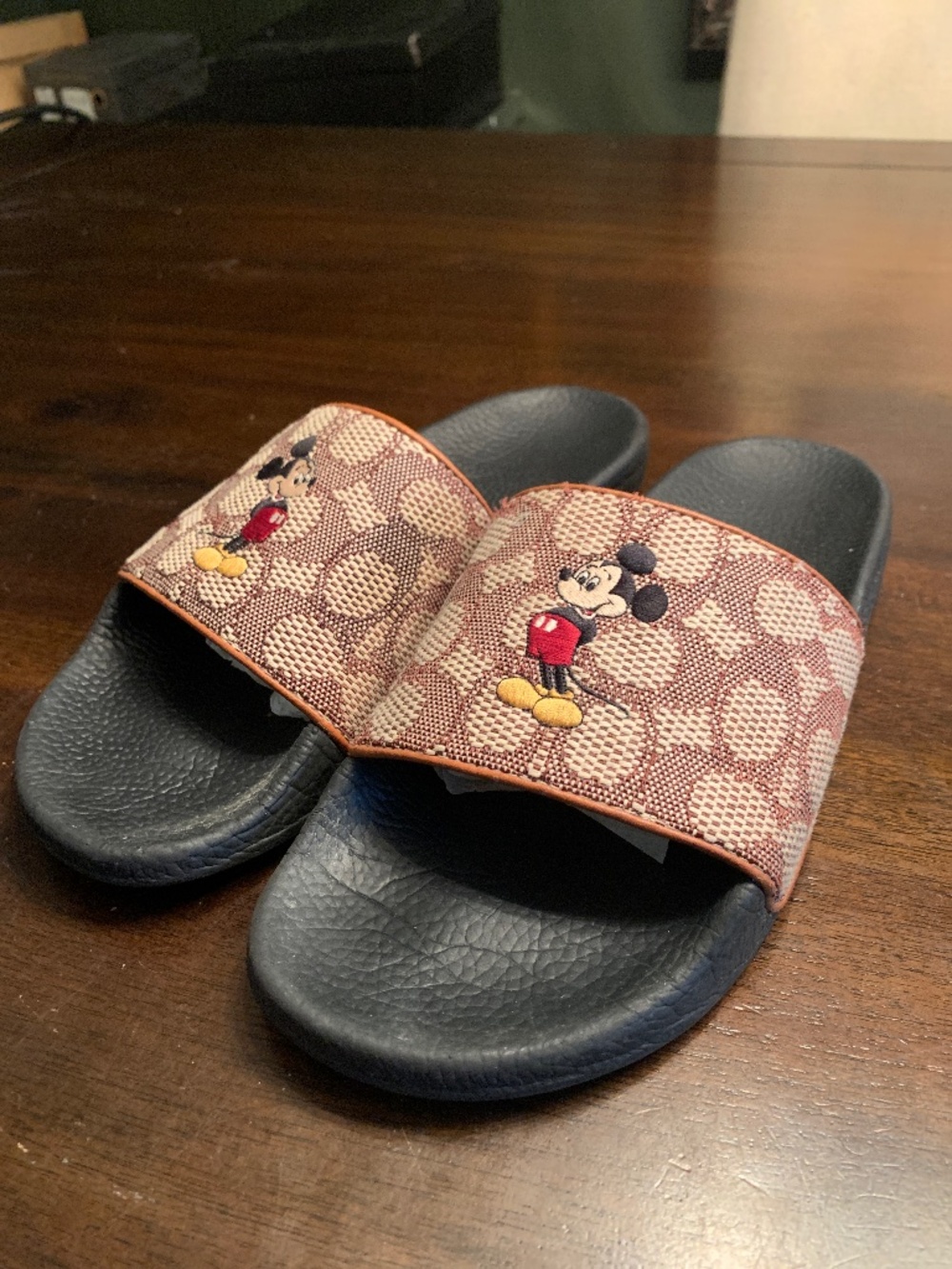 Disney X Coach Mickey Mouse Walt Disney World Slippers Size 8